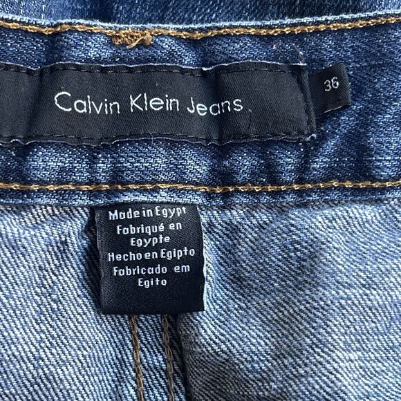 Calvin Klein Mens Jeans Size 36 x31 Relaxed Straight Blue Denim Casual Everyday - Picture 5 of 12